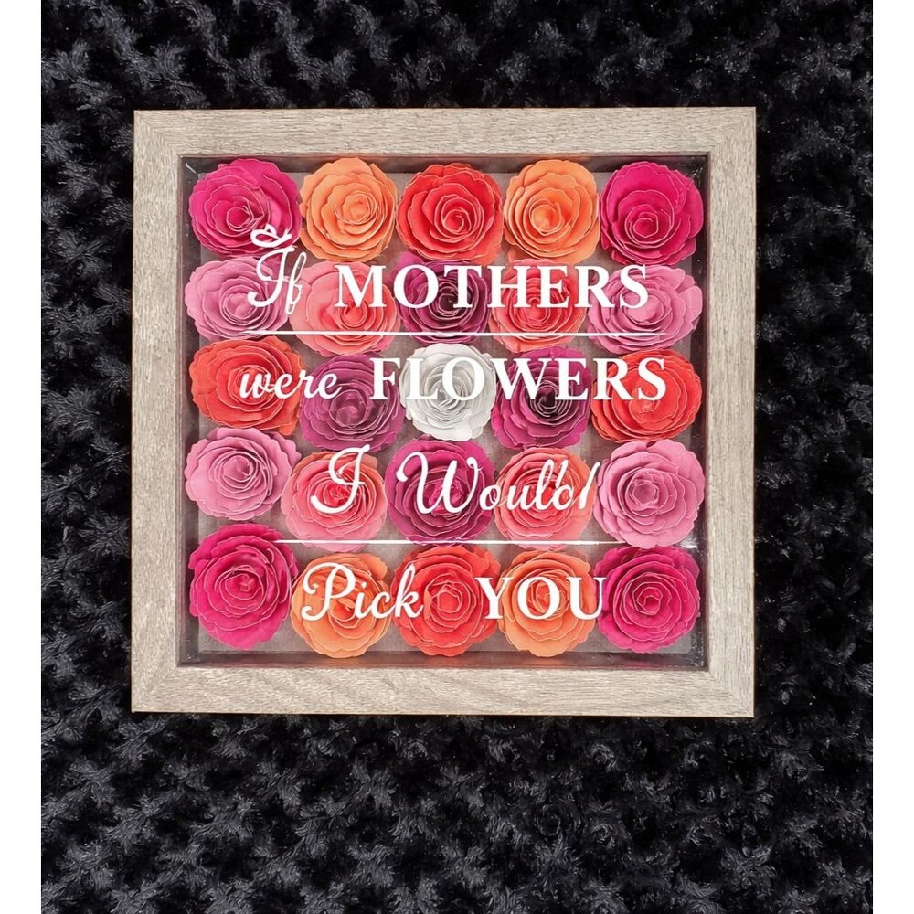 Handmade Mother Shadowbox w/Paper Roses - 0349 - Picture 2 of 5